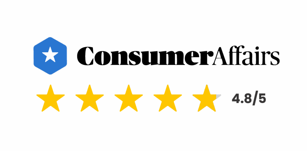 VirtualPBX ConsumerAffairs business satisfaction rating 4.8 out of 5
